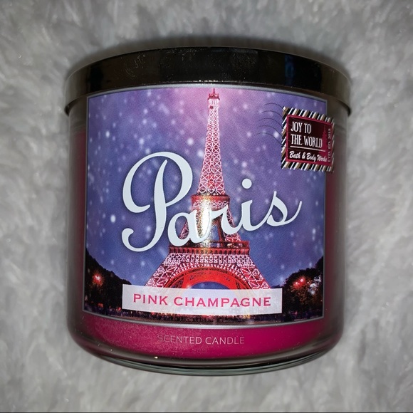 bath body works paris pink champagne candle new